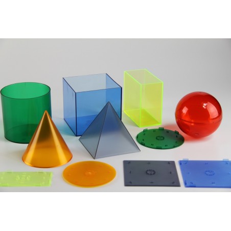 solides géométriques transparents colorés
