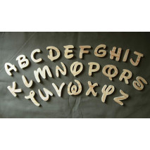 Alphabet de lettres en bois police "enfant"