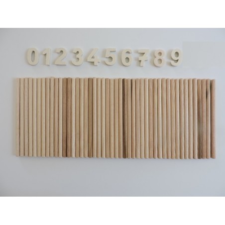 Ensemble de 45 Fuseaux Montessori & chiffres en bois