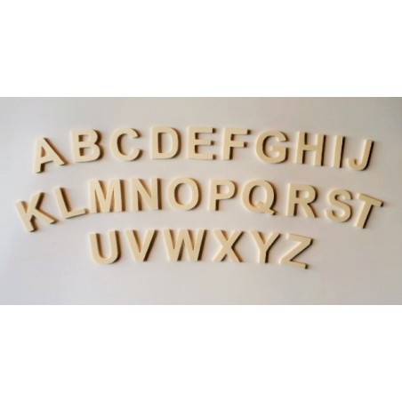 Alphabet mobile Montessori en bois de 26 lettres police script bâton