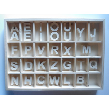 Alphabet et boîte script bâton 155 lettres