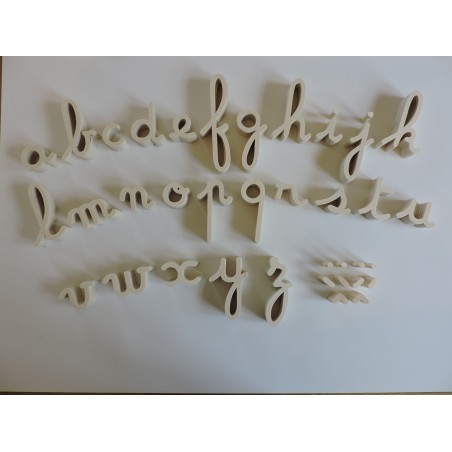 Alphabet mobile Montessori cursif bold de 155 lettres en bois