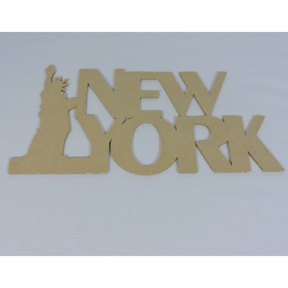 Mot "New York" découpé en bois pour décorer votre intérieur.